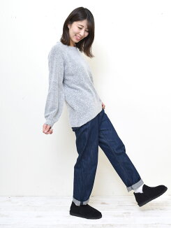 ≪12/26発売≫\WINTERSALE30%OFF/ブークレクルーネックプルオーバーレディース,クルーネック,プルオーバー,ブークレ,体型カバー,無地,ハトマスト,ニット,気になる体型カバー,冬のおでかけコーデ,ナチュラル