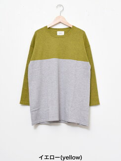 ≪11/30発売≫配色切替ニットチュニックレディース,トップス,チュニック,ゆったり,切替,秋冬ニット,ナチュラル,配色,バイカラー
