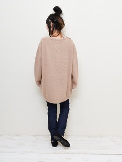 【ハトマガ10月号掲載商品】三子糸ざっくりチュニックレディース,トップス,チュニック,三子糸,ゆったり,ハトマ定番,秋冬ニット,カノコ,体型カバー