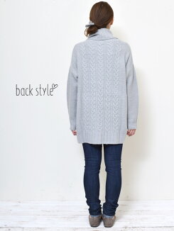 ≪12/20発売≫\WINTERSALE30%OFF/オフタートルチュニックレディース,トップス,チュニック,タートル,ニットソー,ナチュラル,ハトマ定番,秋冬ニット,気になる体型カバー,冬のおでかけコーデ,クリスマスコーデ