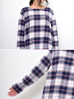 チェック起毛バックシャンチュニックレディース,トップス,チュニック,バックシャン,ハトマ定番,チェック柄,秋,冬,起毛,ナチュラル,体型カバー