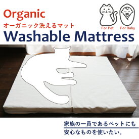 オーガニック洗える体圧分散敷マット・スモール（オーガニックコットン100％カバー）ペット 犬 猫 赤ちゃん ベビー baby