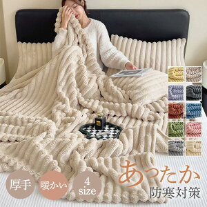 毛布 ブランケット 厚手 2枚合わせ 大判 掛け布団 シングル ダブル もこもこ 暖かい 裏ボア 柔らかい 保温 防寒 ふわふわ 北欧 秋冬 洗える