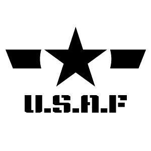 U.S.A.F 093 ��F���^�i�ċ�R���`�[�t�j�J�b�e�B���O�X�e�b�J�[ �唻L�T�C�Y 2���g ����27cm×����16.4cm �n���h���C�h �f�J�[�� �A�����J��R�C���[�W