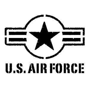 U.S. AIR FORCE 085 UFF�i���H���j�J�b�e�B���O�X�e�b�J�[ 1������ ����19cm×����13.9cm �n���h���C�h �f�J�[�� �~���^���[�X�e�b�J�[