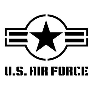 U.S. AIR FORCE 084 UFS �J�b�e�B���O�X�e�b�J�[ �唻L�T�C�Y 2���g ����27cm×����19.8cm �n���h���C�h �f�J�[�� �~���^���[�X�e�b�J�[