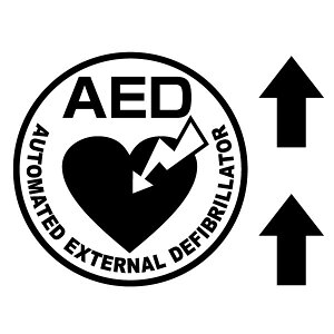 AED�ݒu�ē��J�b�e�B���O�X�e�b�J�[ ver.08 �~�j�T�C�Y 3���g ����12cm×����12cm �����t�n���h���C�h AED���ڎԂ�AAED�ݒu�ꏊ��