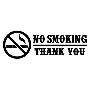 NO SMOKING THANK YOU (RD) V.012 �J�b�e�B���O�X�e�b�J�[ �唻L�T�C�Y 2���g ����28cm×����9.3cm �m�[�X���[�L���O�A�n���h���C�h �։��X�e�b�J�[