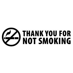 THANK YOU FOR NOT SMOKING�i�։��G���A�j022 �J�b�e�B���O�X�e�b�J�[ 2���g ����20cm×����5.5cm �n���h���C�h �։��X�e�b�J�[