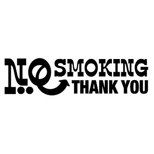 NO SMOKING THANK YOU (SMT) 027 �J�b�e�B���O�X�e�b�J�[ �唻L�T�C�Y 2���g ����31.5cm×����8.1cm �m�[�X���[�L���O�A�n���h���C�h �։��X�e�b�J�[