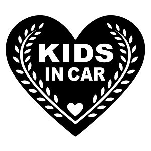 2���g KIDS IN CAR Ver.76�i�q��������Ă܂��j �J�b�e�B���O�X�e�b�J�[ ����16cm×����14cm �n���h���C�h �L�b�Y�C���J�[ �E�C���h�E�X�e�b�J�[ �n�[�g heart