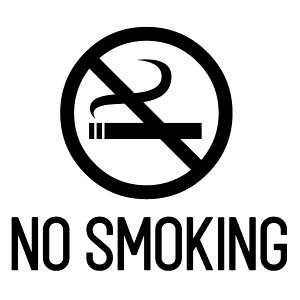 NO SMOKING�i�։��G���A�j �J�b�e�B���O�X�e�b�J�[ 2���g ����18cm×����15.8cm �m�[�X���[�L���O�A�n���h���C�h �։��X�e�b�J�[