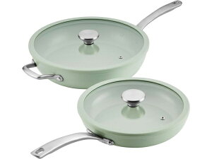 Circulon �T�[�L�������@Halo 25��30cm�t�^�t���m���X�e�B�b�N�Z���~�b�N�E�t���C�p��2�Z�b�g�@�i�Z�[�W�O���[���j�@[IH�Ή�]�@10��12inch�@LaserDefense �V���[�Y�@MEYER �}�C���[