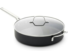 Calphalon カルファロン　4.7リットル ノンスティック・ソテーパン　ガラス製フタ付き浅型片手鍋　5QT　Hard-Anodized シリーズ
