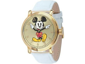 Disney ディズニー　ミッキー・マウス腕時計　（ゴールド）　ホワイト・レザーバンド　Adult Vintage
