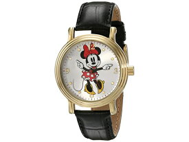 Disney ディズニー　ミニー・マウス 女性用腕時計　（ブラック/ゴールド）　レザー・バンド
