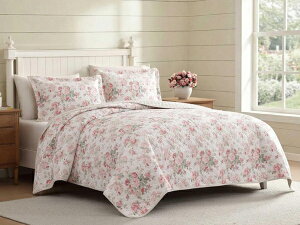 �y�N�C�[���z�@Laura Ashley ���[�� �A�V�����C�@Rosemoore Amberley �L���g�E�Z�b�g �i���[�Y/�O���[���j�@228×228cm�@���o�[�V�u������|���z�c1�������J�o�[2���@�Q��