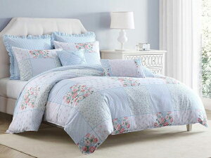 �y�L���O�z�@Laura Ashley ���[�� �A�V�����C�@Hope Patchwork �|���z�c�Z�b�g �i�u���[�j�@269×233cm�@�z�c1�������J�o�[4���������N�b�V����2�@�Q��