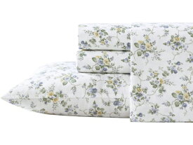 【キング】　Laura Ashley ローラ アシュレイ　Le Fleur Cottage シーツ・セット　（マルチ・カラー）　フラットシーツ1枚＆ボックスシーツ1枚＆枕カバー2枚