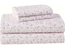 【クイーン】　Laura Ashley ローラ アシュレイ　Paisley Prance シーツ・セット　（ピンク）　フラットシーツ1枚＆ボックスシーツ1枚＆枕カバー2枚