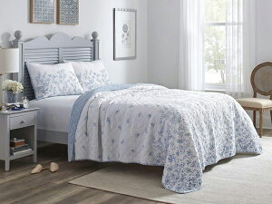 �y�N�C�[���z�@Laura Ashley ���[�� �A�V�����C�@Flora Blue �L���g�E�Z�b�g �i�t���[���E�u���[�j�@228×228cm�@����|���z�c1�������J�o�[2���@�Q��