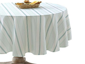 Laura Ashley ���[�� �A�V�����C�@�e�[�u���N���X 177cm Round�@�i�e�B�[���E�X�g���C�v�j