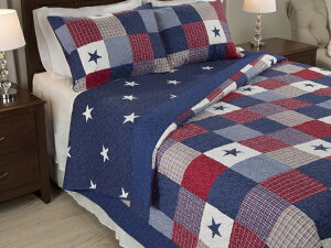 yX^_[hz@Lavish Home@AJȐQ Caroline Patriotic Lg2_Zbg@iJ[j@218×172cm@|zc1Jo[1