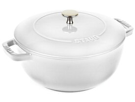 絶版カラー！　Staub ストウブ　Wa-NABE LLサイズ　24cmエッセンシャル・オーブン　（ホワイト）　La cocotte de WA-NABE　3.75QT