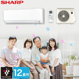 エアコン シャープ SHARP プラズマクラスター 12畳用 12畳 3.6kw 2025年製 単相100V コンセント形状：IL型 室内機＋室外機＋リモコン 工事なし