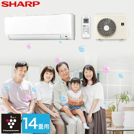 エアコン シャープ SHARP プラズマクラスター 14畳用 14畳 4.0kw 冷房目安 12畳〜17畳 2025年製 単相200V コンセント：タンデム型 室内機＋室外機＋リモコン 工事なし ＼楽天ランキング1位！／