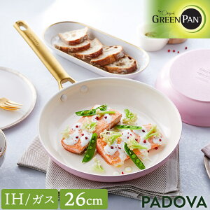 �y���K�i�zGREENPAN �p�h���@ IH�E�K�X�ΑΉ� �t���C�p�� 26cm �[��4.6cm �m���X�e�B�b�N�R�[�e�B���O �Z���~�b�N �_�C�������h���q�z�� PVD���H �S�[���h�n���h�� CC007049-004 padova �O���[���p�� PFAS