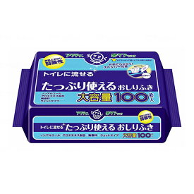 【母の日メッセージカード付き】日本製紙クレシア Tトイレに流せるタップリ使えるおしりふき 100枚 袋 955433【ノンアルコール おしり拭き トイレ ストッパー機能つき 介護 介護用品】