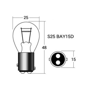 MH}cV} Md(2) 12v10/5w S25 BAY15D A3402