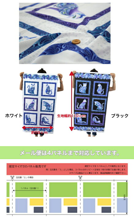 楽天市場】【パネル販売】USAコットン「猫の妖精パネル」 1パネル  