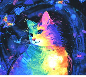 ypl̔zUSARbg/timeless treasures/Fantastic cat/1pl58cm/L//cat/Rbg100/n/z