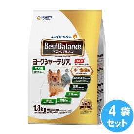 ベストバランス　カリカリ仕立て ヨークシャー・テリア用　成犬用 1.8kg×4袋 ユニチャーム ドッグフード 犬用餌 日本製 国産 まとめ買い 送料無料