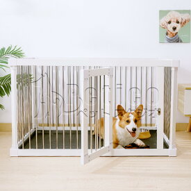 犬 ゲージ おしゃれ 木製 お手入れ簡単 しつけ トイレ トレーニング ペット サークル ドッグ フェンス 犬用 子犬 幼犬 超小型犬 小型犬 中型犬 猫 動物 多頭飼い 安全 保護 脱走 防止 柵 屋根付き 犬小屋 室内 リビング ペットゲージ