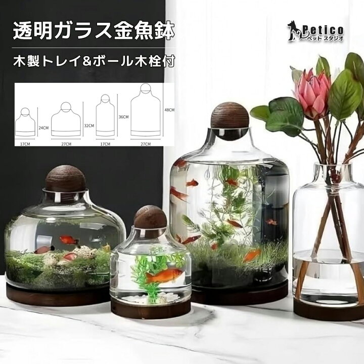 楽天市場】【レビュー特典 】金魚鉢 ガラス おしゃれにテーブルで 