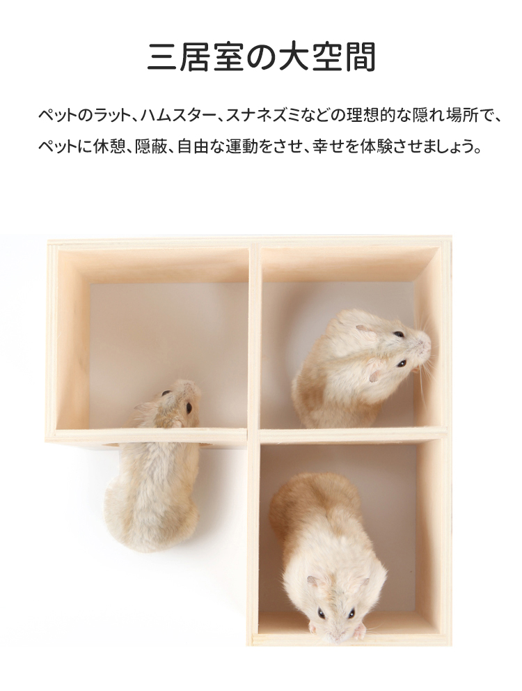 一点のみ！マウス ハムスターの木製ケージ。飼育ケース - 小動物用品