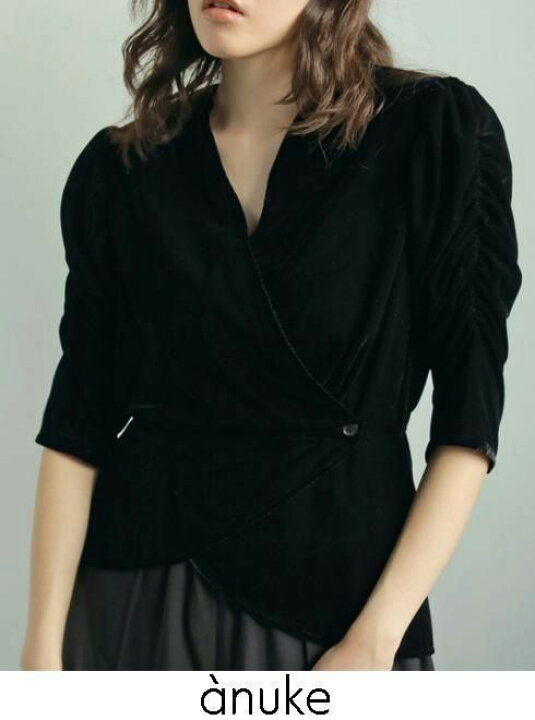 楽天市場】【予約】anuke アンヌーク Gather Velour Blouse 24秋冬予約 