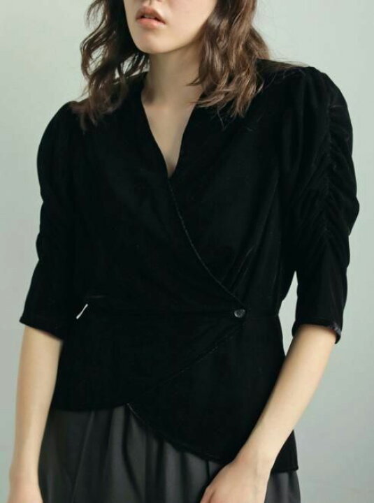 楽天市場】【予約】anuke アンヌーク Gather Velour Blouse 24秋冬予約 