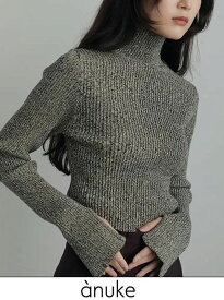 【即日出荷】【待望追加】anuke アンヌーク Slit Turtle Knit 25秋冬 62420518 ニットトップス スリットタートルニット ニット特集　トップス【新作】