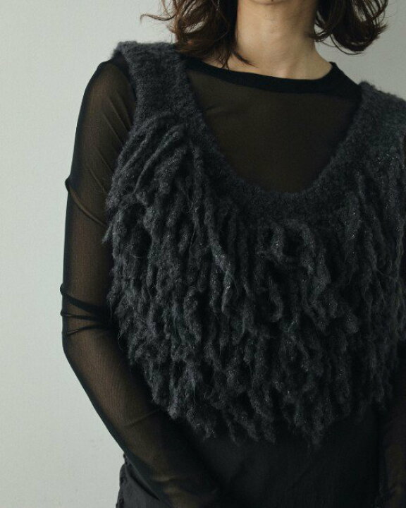 楽天市場】【即日出荷】anuke アンヌーク Fringe Knit Bustier 24秋冬 