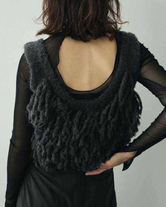 楽天市場】【即日出荷】anuke アンヌーク Fringe Knit Bustier 24秋冬 