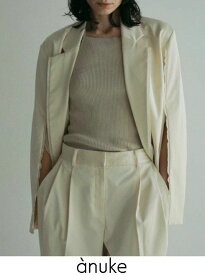 【即日出荷】(冬セール50%OFF) anuke アンヌーク Satin Slit Jacket★ 25春夏 62510107 ジャケット　サテンスリットジャケット セットアップ　アウター【新作】 25sp　25ps