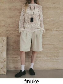 【予約】anuke アンヌーク Tuck Half Pants★ 26春夏予約 62610716 パンツ 入荷予定 : 4月中旬〜 26春受注会 タックハーフパンツ ショート ボトム