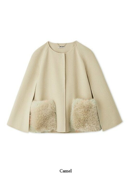 完売品✨24AW セルフォード ファーポケットケープジャケット キャメル  