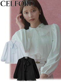 【即日出荷】(限定価格10%OFF&500円OFF) CELFORD セルフォード ニットコンビレイヤードフレアブラウス 25秋冬. CWFB255085 シャツ・ブラウス トップス【新作】