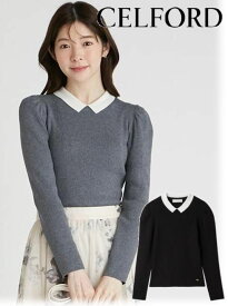 【即日出荷】(限定価格10%OFF&500円OFF) CELFORD セルフォード カシミア混襟付きニット 25秋冬 CWNT255004 ニットトップス　トップス【新作】