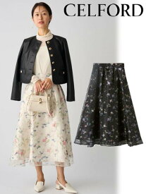 【即日出荷】(最終セール50%OFF) CELFORD セルフォード レイヤードフラワープリントスカート 25春夏CWFS251054 フレアスカート ボトム【新作】 25sp